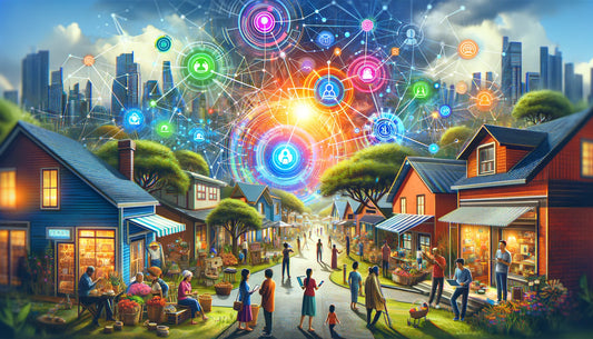 image featuring a vibrant and dynamic scene that showcases the integration of advanced technology in a local community